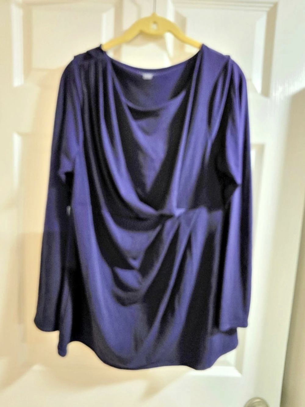 Lane Bryant Draped Long Sleeve Tunic in Purplish/Blue- Size 14/16